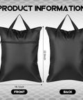 Two Pack Go-To Travel Laundry Bag With Large 18 By 23 Inch Wet Bag For Dirty Clothes And Swim Gear Towels Shoes And Gym Essentials Great For Weekender Trips Black, front and back view displayed.