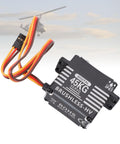 Hardcore Brushless Servo Featuring Heavy Duty Metal Gears And Aluminum Body 45Kg Torque No Sweat Performance Compact Fit For Rc Cars Trucks And Off Road Rigs, showing digital servo with wires.