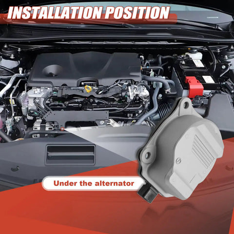Heavy Duty Coolant Electric Water Pump For Toyota Camry 2018 2022 Engine Cooling Upgrade shown under the alternator in engine bay.