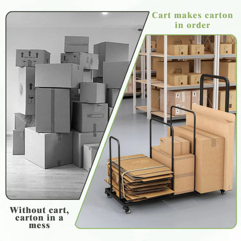 Rolling Cardboard Box Rack With Lockable Wheels Portable Carton Storage Stand Holds Ten To Fifteen Boxes Space Saving Carton Organizer For Home Retail Warehouse And Supermarket