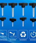 Heavy Duty Solid Badass 20 Piece Thumb Screw And Wing Knob Bolt Kit M4 M5 M6 M8 Threads with zinc plated plastic knobs