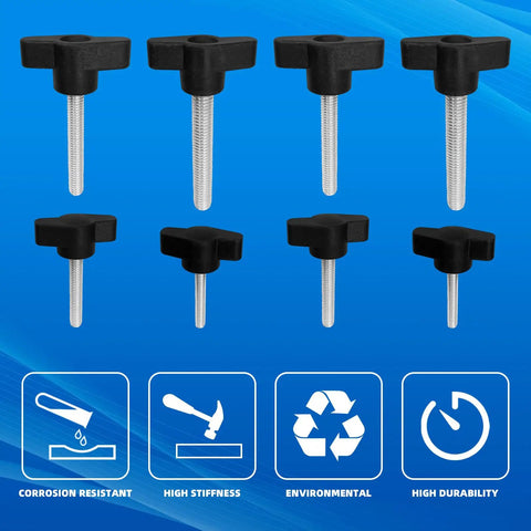 Heavy Duty Solid Badass 20 Piece Thumb Screw And Wing Knob Bolt Kit M4 M5 M6 M8 Threads with zinc plated plastic knobs