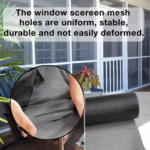 Pet Proof Fiberglass Window Screen Mesh Roll 36 Inch By 50 Feet DIY Replacement Netting shown in patio installation
