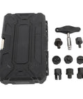Complete 9 Pcs Oil Pan Drain Plug Repair Kit For Plastic Sump And Stripped Threads Install Remove Tool Set For Routine Auto Maintenance With Storage Case, black case and adapters