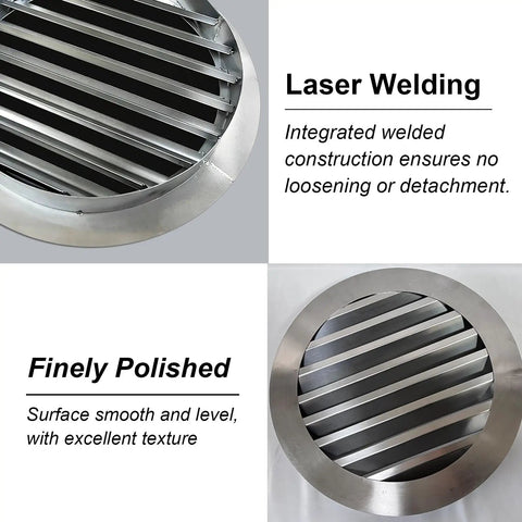 Heavy Duty Stainless Steel Ventilation Access Panel Cover For Embedded Drywall Wall Systems Featuring Easy Peasy Installation And Built Tough Rust Resistant 29 Inch Air Exhaust Grille Plate For Swift Heat Dissipation showing laser welding and polished finish.
