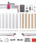 Complete All-In-One 3 Axis CNC Router Kit Maker-Friendly With Custom 710W Spindle, 7000 To 30000 RPM, ER-11 Collet, shown disassembled.