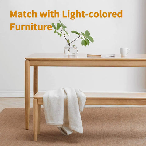 Rock Solid Fraxinus Manchurian Ash Wood Bench With Thickened Apron And Smooth Rounded Edges For Entryway Foyer Or Dining Room And Badass Heavy Duty Hallway Stool Built Tough For Everyday Chill with a light-colored backdrop.