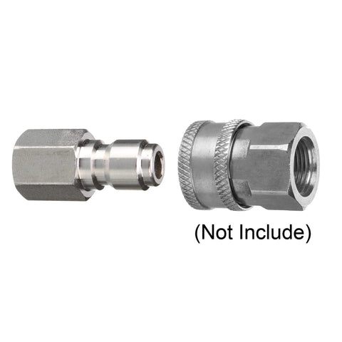 Tool Daily pressure washer coupler set: 1/4 in quick-connect plug and 1/4 in female NPT fitting, metal, 2-pack