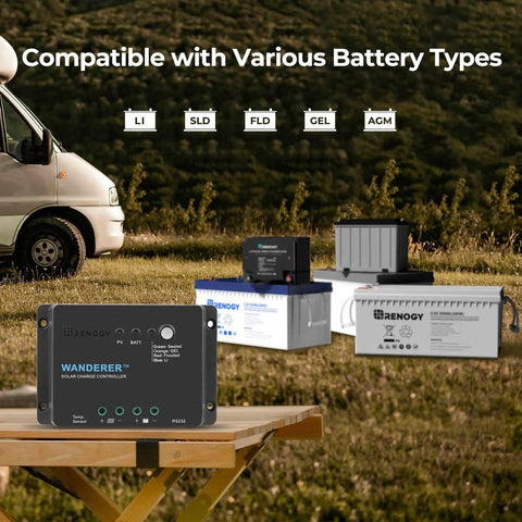 12V 30A PWM Solar Charge Controller With 4 Stage Charging for Lithium Gel and Flooded Batteries, RV and off-grid use