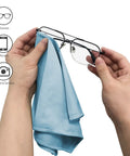 Puomue microfiber glass cleaning cloth, blue, 12x16 in, 12-pack, used to wipe eyeglasses