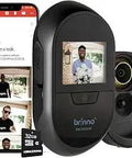 WiFi Peephole Camera For Front Door With 2.7 Inch LCD Screen, Motion Alerts, showing LCD and phone notifications, gold finish.
