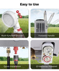 Portable Propane Water Heater For Camping With 41,000 BTU And 1.58 GPM Flow, Easy Install features, showerhead, battery adapter