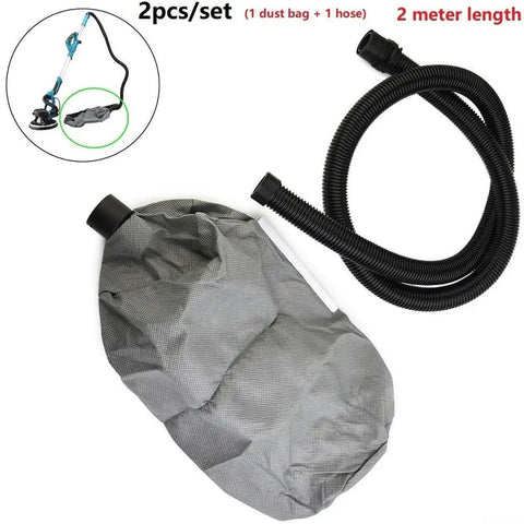 Semi-Pro Vacuum Collection System With Two Meter Hose And Dust Bag Compatible With Electric Drywall Sanders And Self-Primed Sanding Machines For Clean Shop Floor, includes dust bag and hose.