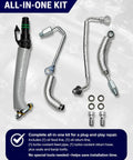 Turbo Oil Line Kit For GM 1.4L Turbo Engines Plug And Play Compatible With Cruze Sonic Trax And Buick Encore 2013 2021 Direct OE Replacement For OEM Part Nos 55587854 55592600 55568031 55567067 25198546, showing components including hoses, seals, and fittings.
