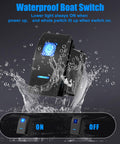 Splashing water on Five Gang Aluminum Marine Switch Panel With Three USB Ports, 150W Cigarette Lighter Socket, Blue LED Voltmeter
