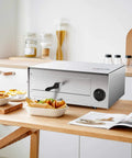 Stainless Steel Countertop Pizza Oven With Auto Shut Off, 12 Inch Capacity, 360 Degree Heating, Up Down Balance Heating