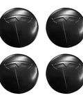 Set Of Four Aluminum Waterproof Wheel Cover Center Emblem Sticker For Tesla Model 3 And Model Y 56mm Hubcaps Rim Cover Matte Black Finish