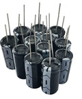 12 Pack 4700uF 25V Aluminum Electrolytic Capacitors 16x25mm for DIY soldering and electronics repair, arranged upright