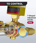 Pro Grade MIG And TIG Gas Regulator With Flow Meter for Argon CO2 Helium, T-Shaped Adjustment Handle, Easy Dial Pressure Control
