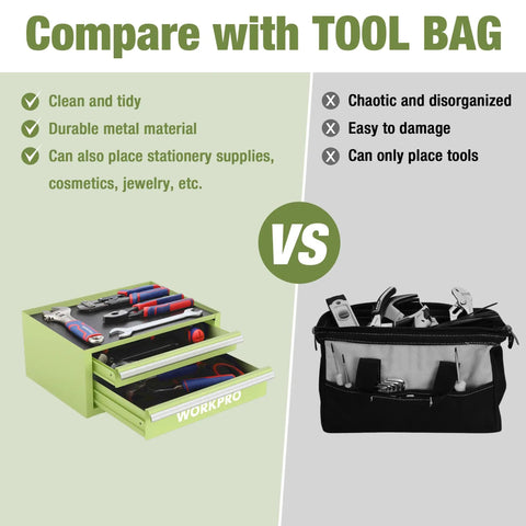 Sweet Backyard Boss Mini Metal Tool Box With Two Drawers And Open Top Storage Compact Portable Heavy Duty Steel Carry Case For No Sweat Repairs And Hand Tool Stash