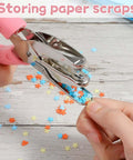 Pink Star Shaped Hole Puncher Five Millimeter With Rubber Grip Handle cutting star shapes for crafting and scrapbooking projects