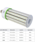 Ultra Bright 1000W Equivalent LED Corn Bulb 300W E39 Mogul Base With 42,000 Lumens Daylight 5000K Ballast Bypass next to chart