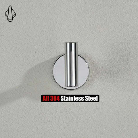 Chrome Bathroom Towel Hook Set Heavy Duty 304 Stainless Steel Wall Mounted Coat Robe Hooks For Bathroom Kitchen Garage Rust Resistant Polished Finish Easy Install Pack Of 4 TH100-CH-P4