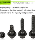 Badass 1/4-20 Hex Socket Head Cap Screw And Nut Assortment Kit With 220 Pieces Of Heavy Duty Stainless Fasteners And Flat Washers, various screws