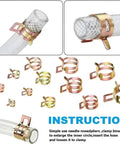 Rock Solid 300 Piece Manganese Steel Hose Clamps Kit With Stepless Design Ranging From 5 To 18 mm Featuring Low Pressure Air Suitability For Auto Pipes And Fastener Sorting Needs That Are Totally Awesome. Manganese steel stepless hose clamps shown on hoses, 5-18 mm