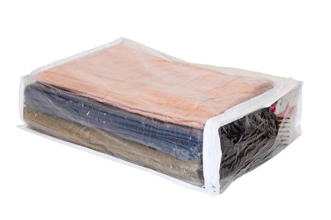 Set Of Ten Clear Vinyl Zippered Storage Bags In 11 By 15 By 4 Inches Durable 4 Mil See Through Organizer Bags Dust And Dirt Resistant