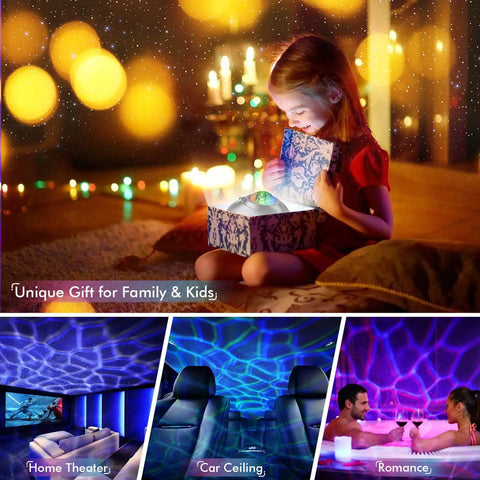 Epic Galaxy Projector Star Light With Bluetooth Speaker White Noise Machine Night Light For Bedroom illuminating rooms.