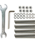Heavy Duty 304 Stainless Steel Bed Frame Hardware Kit With 3 Inch Bolts Nylon Lock Nuts And Wrench for beds