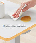 Cleaning surface of the 32 Inch Mobile Standing Desk Featuring A Slick Rolling Base And Hassle Free Pneumatic Height Adjustments.
