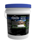 Heavy Duty Five Gallon Concrete Sealer With Water Based Siliconate Formula For No Sweat Salt And Water Repellency Against Cracking Pool Damage Tough As Nails Top Shelf Protection in a clear matte finish.