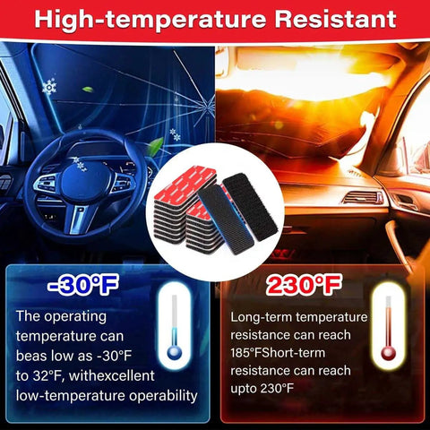 Heavy Duty Hook and Loop Strips With Super Adhesive, Heat Resistant and Waterproof for Outdoor and Indoor Use, temperature range -30°F to 230°F