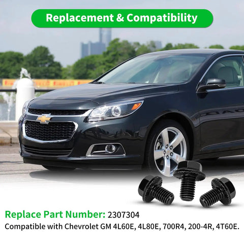 Torque Converter Bolts Six Pack for Chevy GM Transmissions 4L60E 4L65E 4L70E 4L80E 700R4 200-4R 3L80 4T60E 4T65E M10-1.5x16 Flange Bolts Replacement For Four Speed Overdrive black bolts with Chevrolet sedan, part 2307304