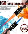 Campfire Ready Torch Lighter With Jet Flame Windproof Refillable Adjustable Flame And Safety Lock For Camping Hiking BBQ Kitchen