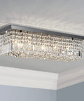 Showstopping Five Light K9 Crystal Chandelier Pendant Ceiling Light With Island Design, Flush Mount Fixture, Clear Crystals
