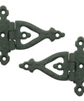 Pack Of 2 3 Inch Cabinet Door Strap Hinges With Hardware Rust Resistant Black Wrought Iron Flush Mount Hinges For Cabinets Indoor