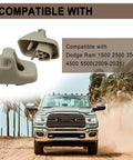 2 Pcs Beige Sun Visor Clips For Dodge Ram 1500 2500 3500 4500 5500, Sun Visor Retainer Clip Replacement OE 1HS09BD1AA shown with truck