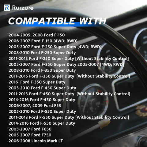Compatibility list for Straight Bolt On Rear Center Abs Wheel Speed Sensor Real Deal Fix For Ford F150 F250 F350 Super Duty Trucks.