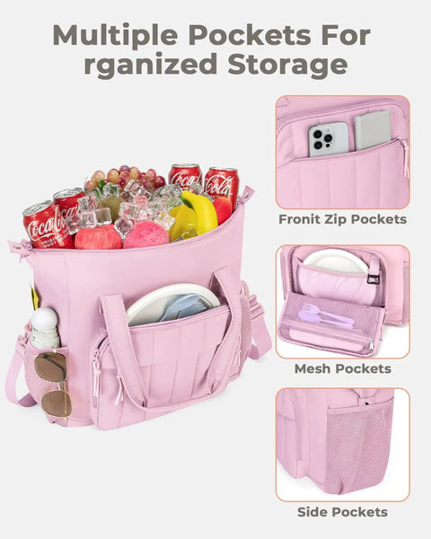 Crush The Summer Heat With This Snazzy Puffer Cooler Bag Stowing 35 Frosty Drinks Inside An Insulated Soft Travel Duffel with pockets.