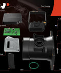 Components of Mass Air Flow Sensor MAF 4 Pin For Ford F-150 Heritage Taurus Crown Victoria Windstar Contour Lincoln Town Car Mercury Sable Cougar Grand Marquis Mystique Fits V6 V8 Models shown disassembled, including core housing, wiring board, and plugs.