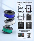 TPU Filament 1.75mm Black 2Kg Twin Spool 95A Flexible Soft 3D Printing Filament For Durable Impact Resistant Parts On Most FDM Printers Two Spools Of 1Kg Each Pro Grade For Easy Printing Printer Friendly with example 3D printer.