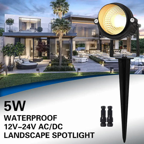 Warm White 5W Low Voltage Landscape Lights Set Outdoor Gardens Walkways Waterproof 12V To 24V Spotlight Trees Patio Decks Flags