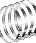 4 Piece 8 Inch Adjustable 304 Stainless Steel Duct Hose Clamps Worm Gear Clamps For Pipe Intercooler Plumbing Tube And Fuel Line Leak Proof Corrosion Resistant Long Lasting Durable.