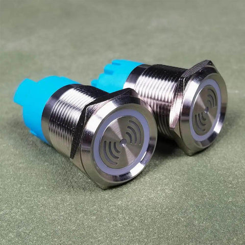 2 Pack DC 12V 19mm Waterproof IP65 Red LED Flash Indicator Light With Buzzer 90dB Alarm Built Tough Stainless Steel Panel Mount