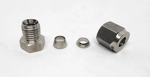Quarter Inch Stainless Steel Compression Fitting End Cap With Ferrules For Plumbing Hydraulic And Pneumatic Tubing Sealing It Up For No Leak