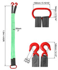 Two Leg Bridle Web Sling 5ft Heavy Duty Rigging Strap With Eye Hook 6613 Lb Vertical Capacity Polyester Web Sling Two Pack High Visibility