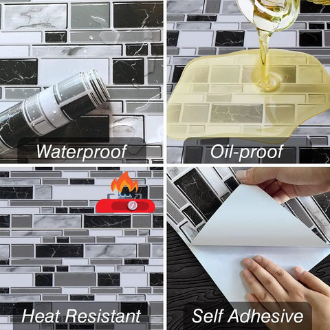 Peel And Stick Backsplash Wallpaper For Kitchen And Bath 11.8 Inches Wide And 196.8 Inches Long Thickened Oil Proof And Heat Resistant